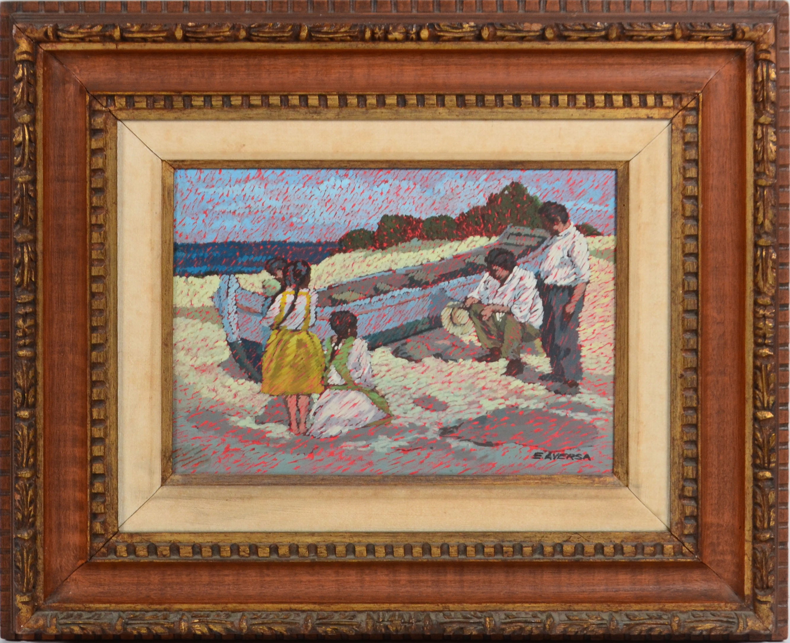 Figuras e barco na praia - foto 1 de 3