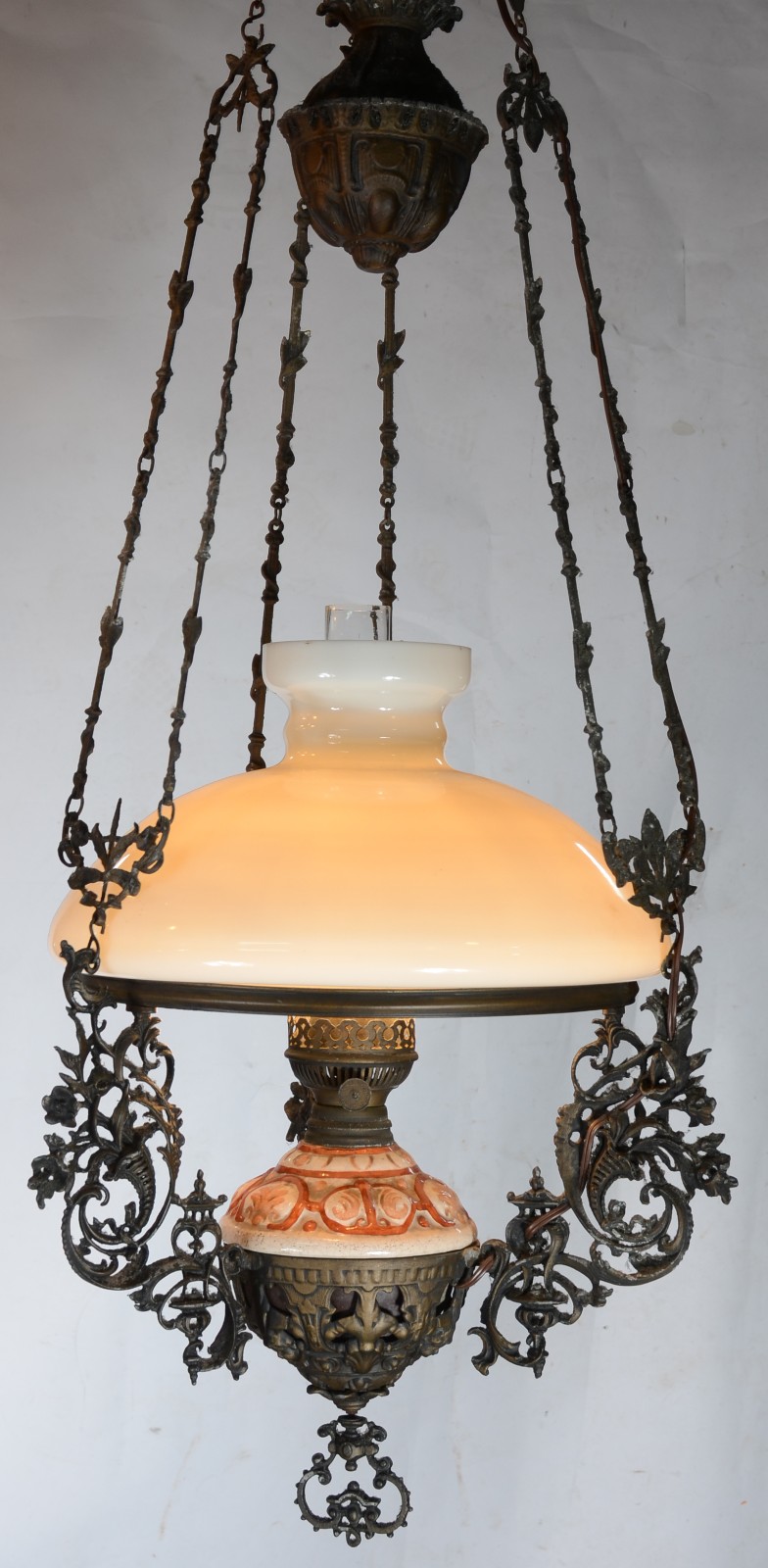 Luminária de teto com bojo de cerâmica e cúpula de vidro opalinado... - foto 3 de 3