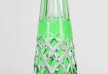 Garrafa de cristal frances doublé verde lapidado. - Garrafa de cristal frances doublé verde lapidado.