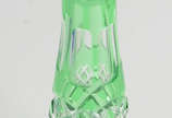 Garrafa de cristal frances doublé verde lapidado. - Garrafa de cristal frances doublé verde lapidado.