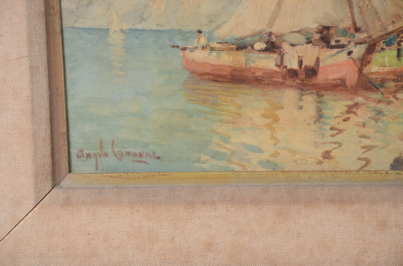 Angelo Cannone (1899-1992), Marinha com barco - foto 3 de 4