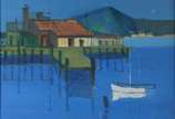 ORLANDO BRITO (1920/1981), Cais com barco - Óleo sobre tela