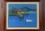 ORLANDO BRITO (1920/1981), Cais com barco - Óleo sobre tela