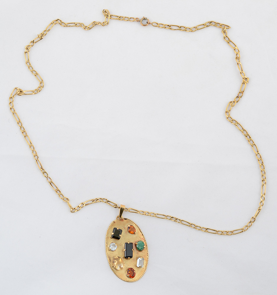 Cordão de ouro 18 k (comprimento 70 cm) com pendente em forma de... - foto 2 de 2