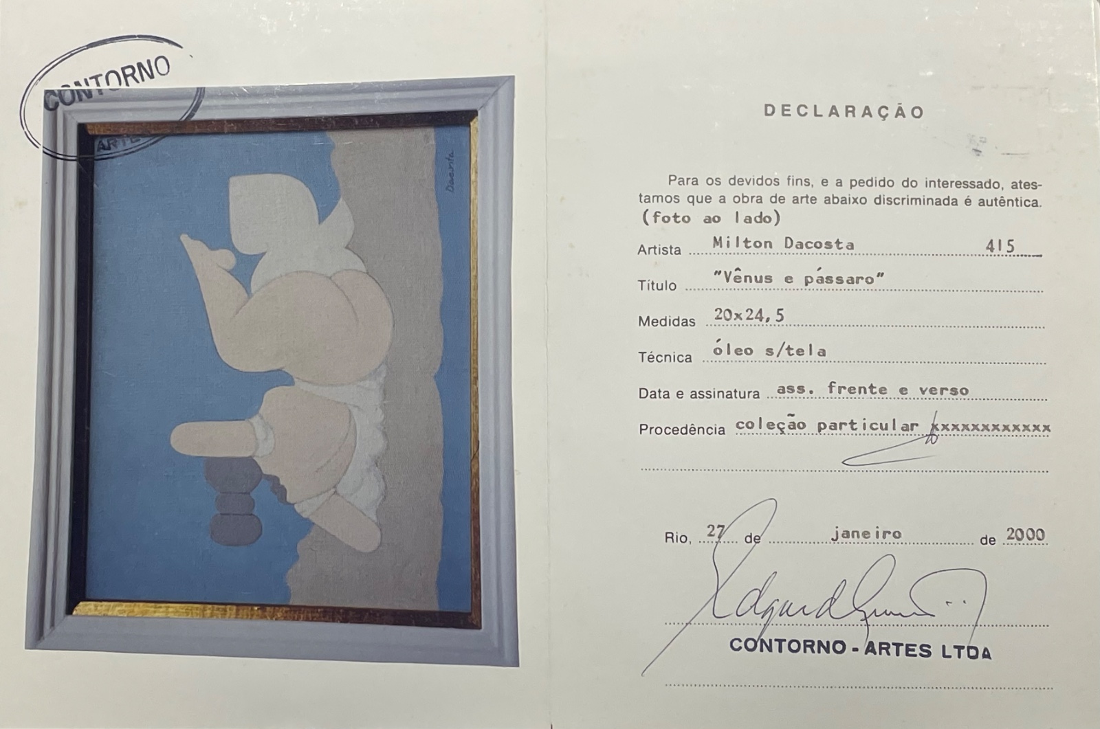Milton Dacosta (1915-1988), Vênus e pássaro - foto 6 de 6