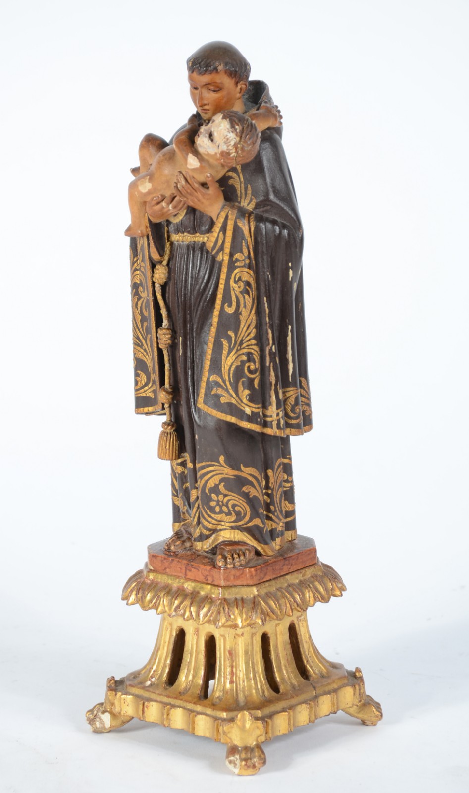 Santo Antonio com menino - Antiga imagem portuguesa de madeira... - foto 3 de 8