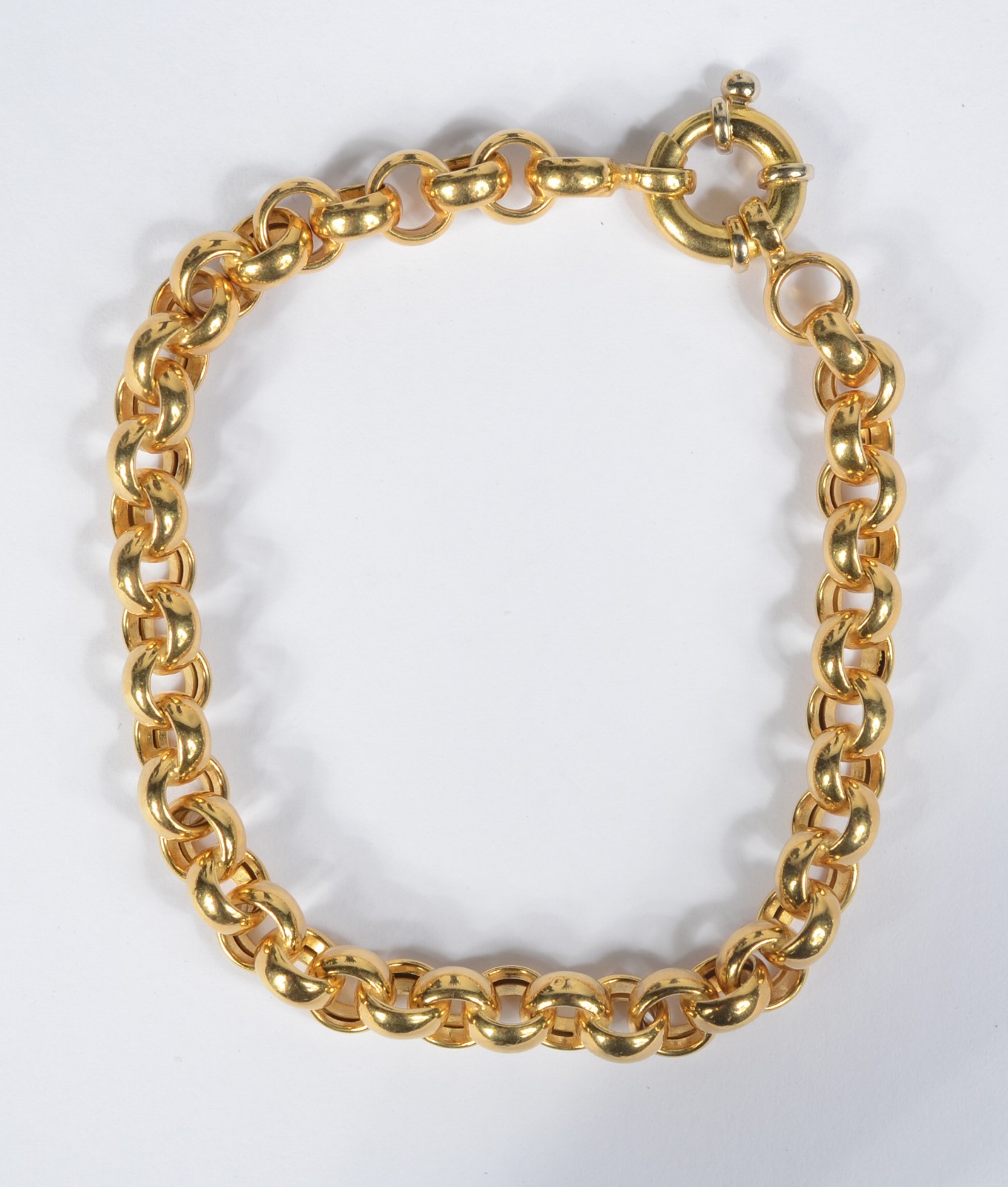 Pulseira em ouro 750 contrastada, feitio elos portugueses e feixo... - foto 1 de 4