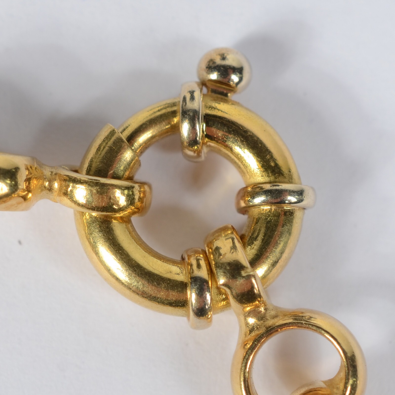 Pulseira em ouro 750 contrastada, feitio elos portugueses e feixo... - foto 3 de 4