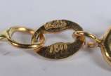 Dois colares de ouro amarelo 750 contrastado, s... - Dois colares de ouro amarelo 750 contrastado, sendo: colar A: feitio elos intercalados. Colar B: colar com elos no feitio chatos. Peso total 4,5...