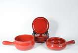 Rheinfelder Keramic,  - Serviço para fondue de cerâmica vermelha feita a mão, composto de 2 caçarolas e 6 pratos
