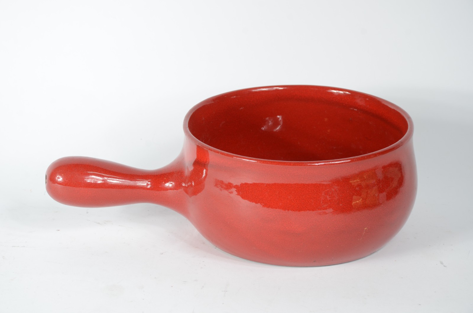 Serviço para fondue de cerâmica vermelha feita a mão, composto de 2... - foto 6 de 9