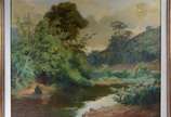 Armando Vianna (1897-1992), paisagem - Óleo sobre tela - falha na tinta, precisando restauro