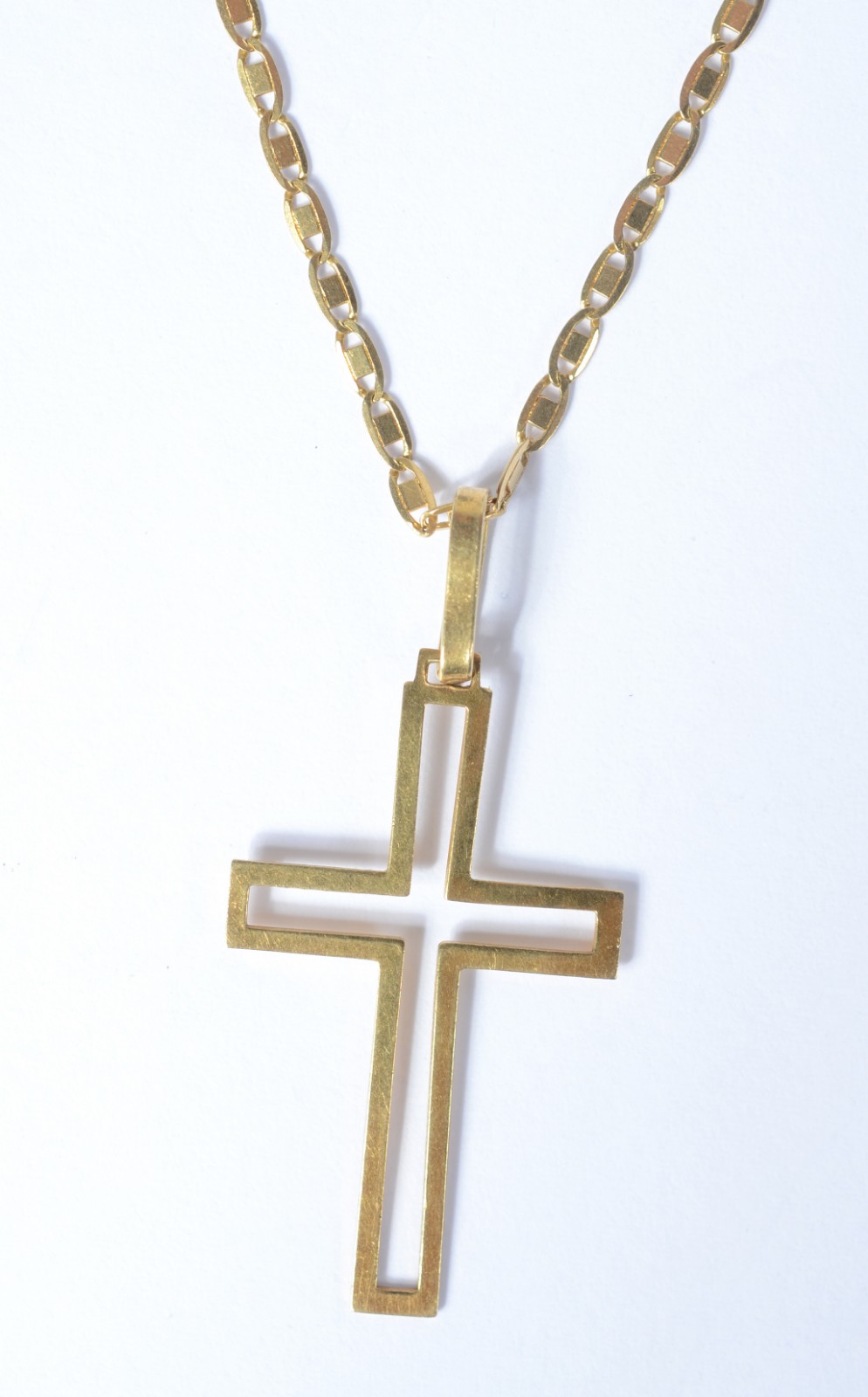 Cordão de ouro amarelo 750, modelo com pingente no feitio de cruz... - foto 3 de 7