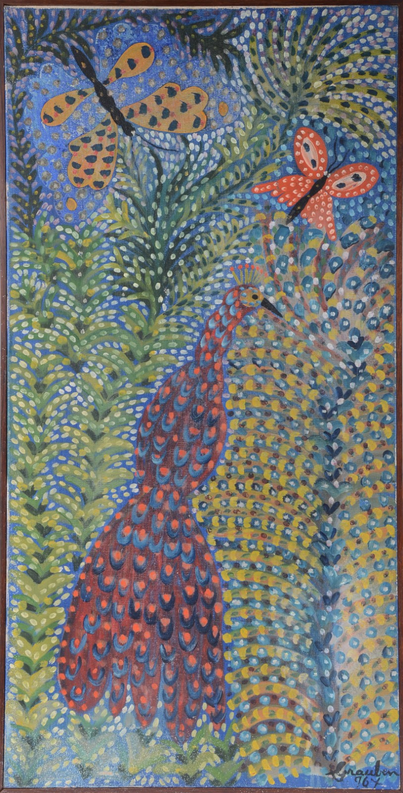 Grauben  (1889-1972), Pavão e borboletas - foto 2 de 4