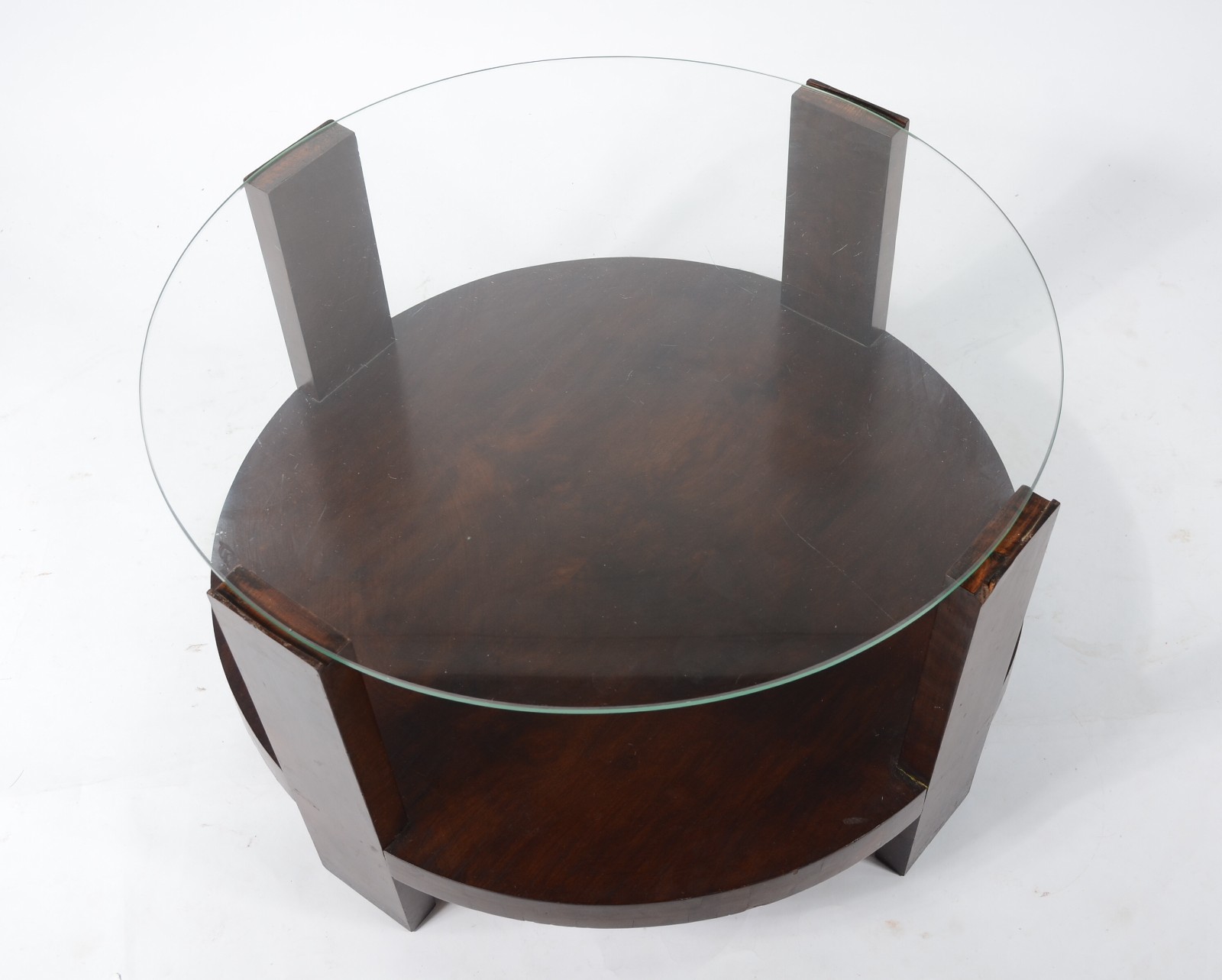 Mesa de centro de madeira nobre, quatro pernas unidas por platô... - foto 5 de 5