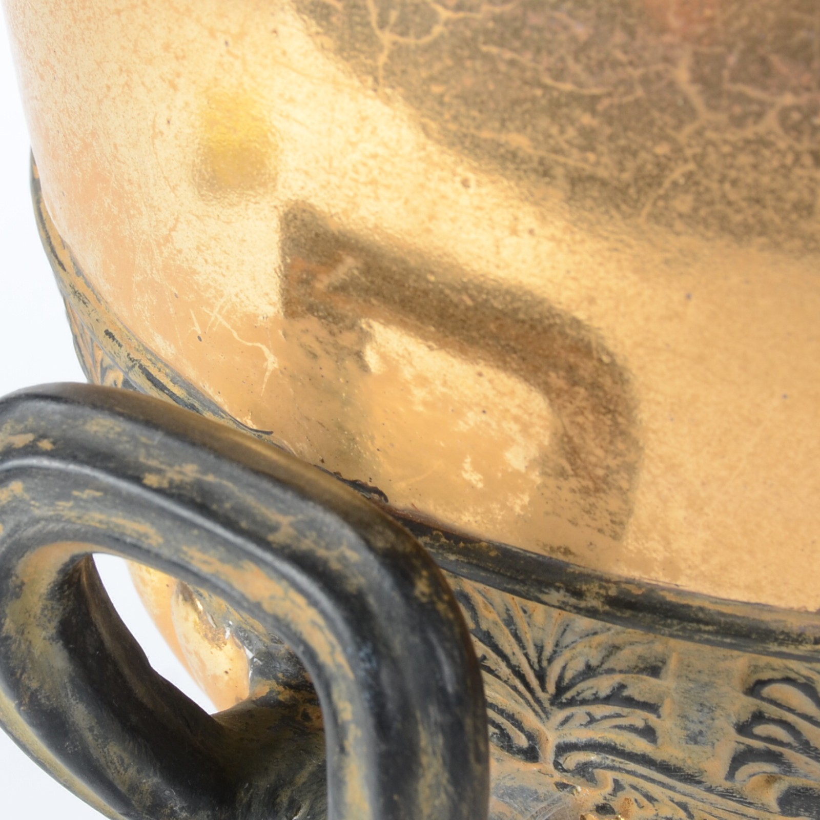 Par de potiches/ânforas de cerâmica espanhola patinada de dourado... - foto 9 de 10