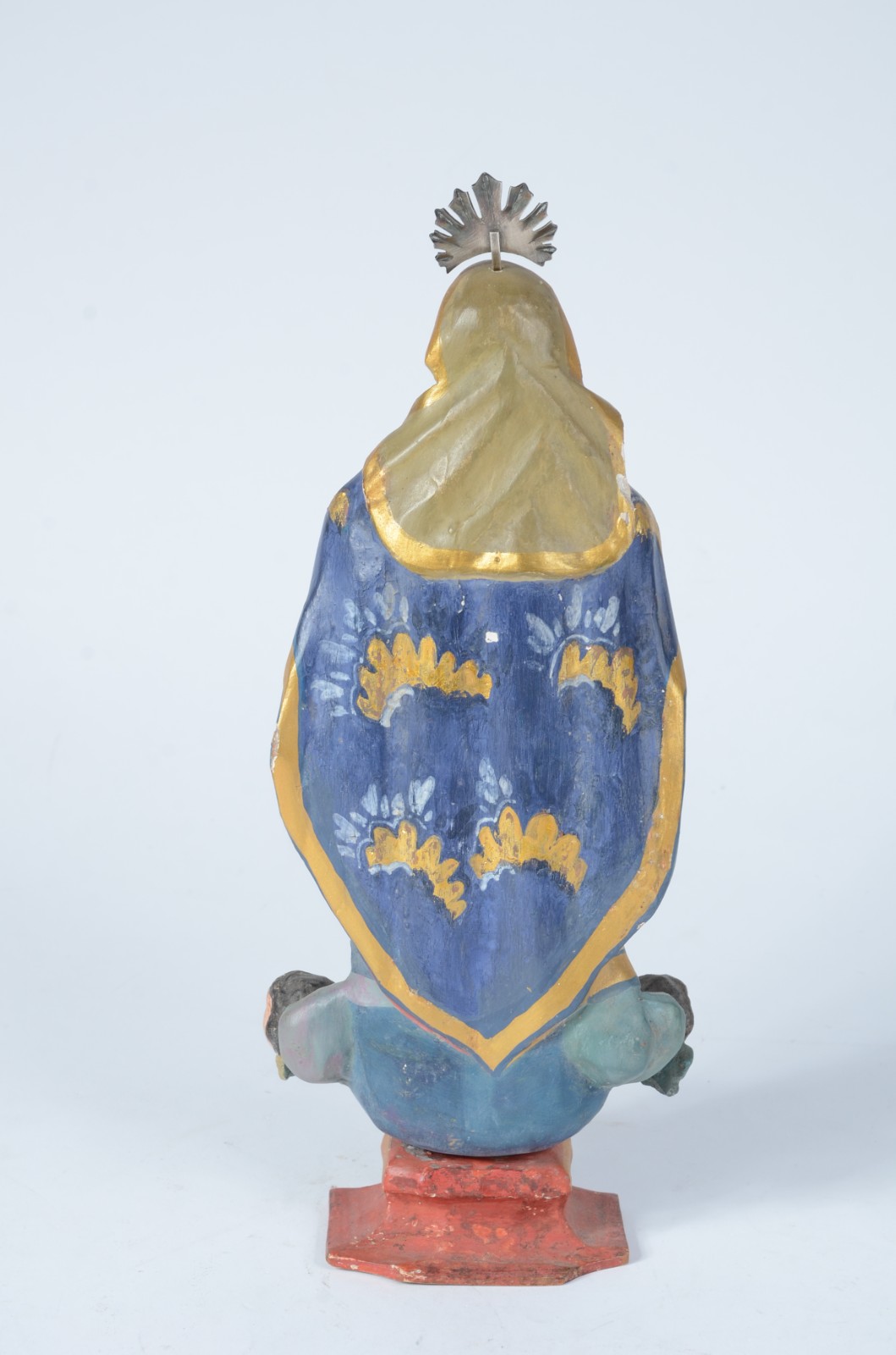 Antiga imagem de madeira policromada, com resplendor de prata... - foto 5 de 8