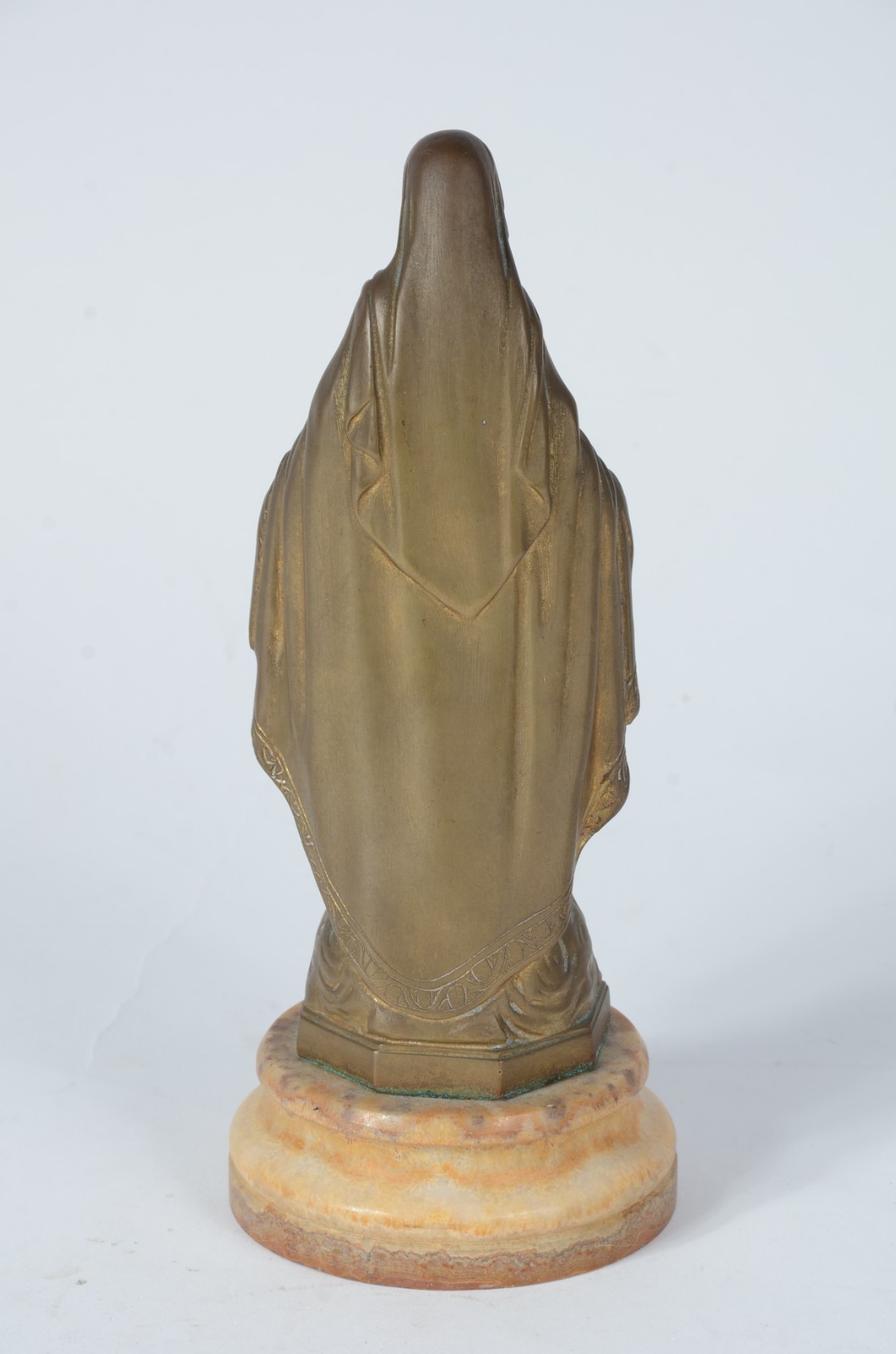 Imagem de bronze com rosto e mãos de marfim (faltando uma das mãos... - foto 3 de 9
