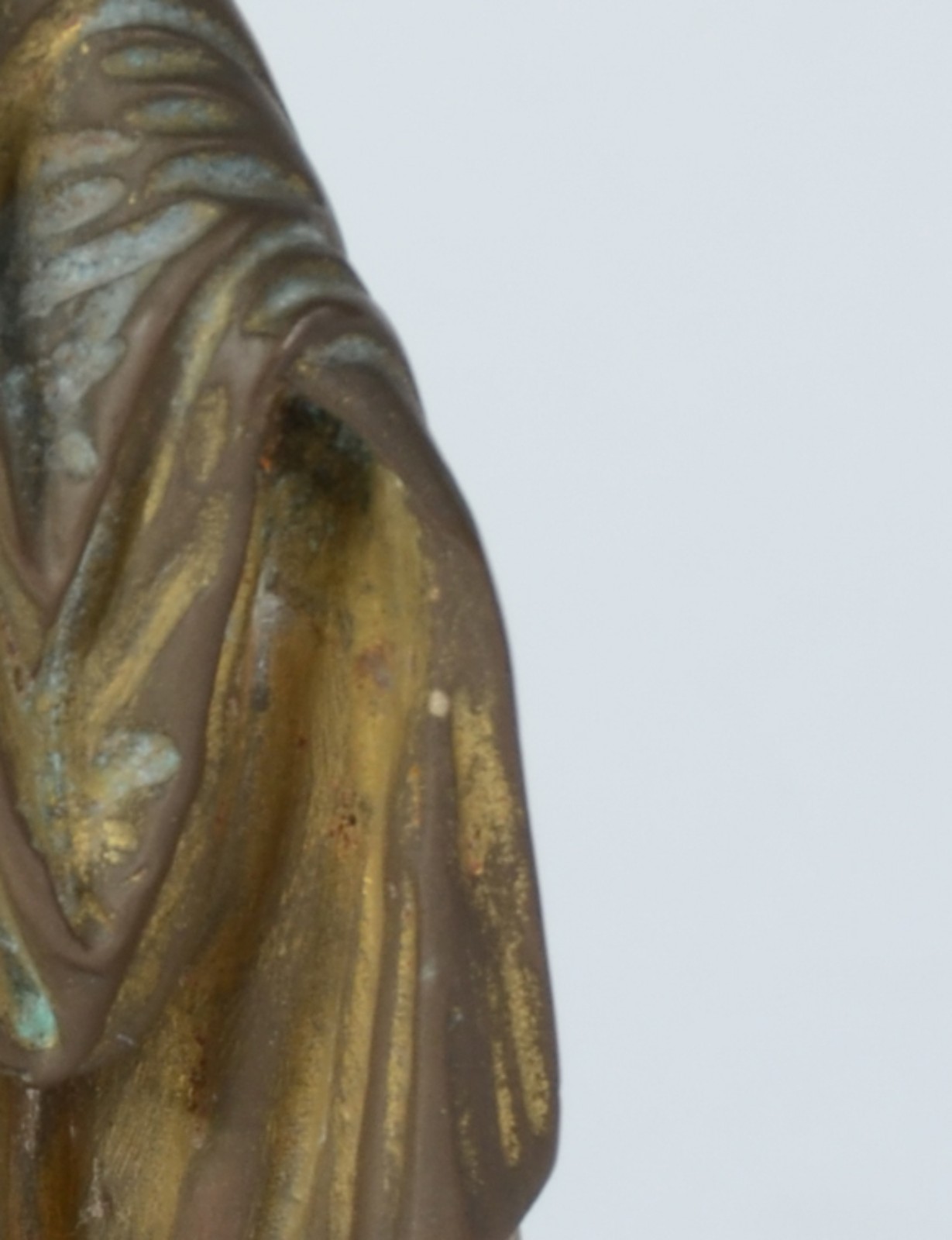 Imagem de bronze com rosto e mãos de marfim (faltando uma das mãos... - foto 8 de 9