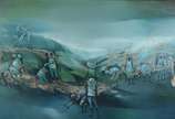 Satyro Marques (1935), Garimpeiros - Óleo sobre tela. Datado 1982.