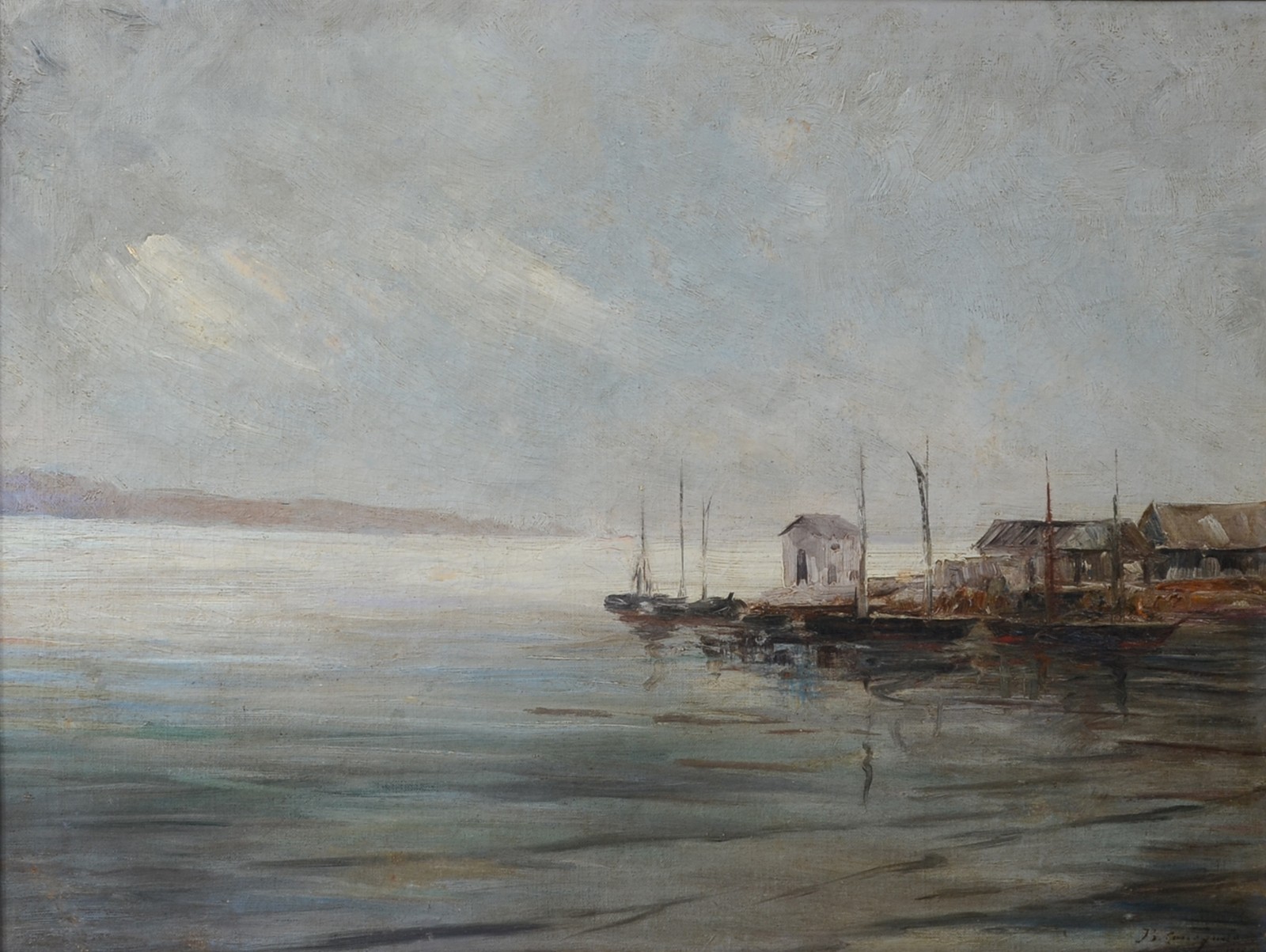 Castagneto (1851-1900), Recanto de baía com pequenos barcos - foto 1 de 4
