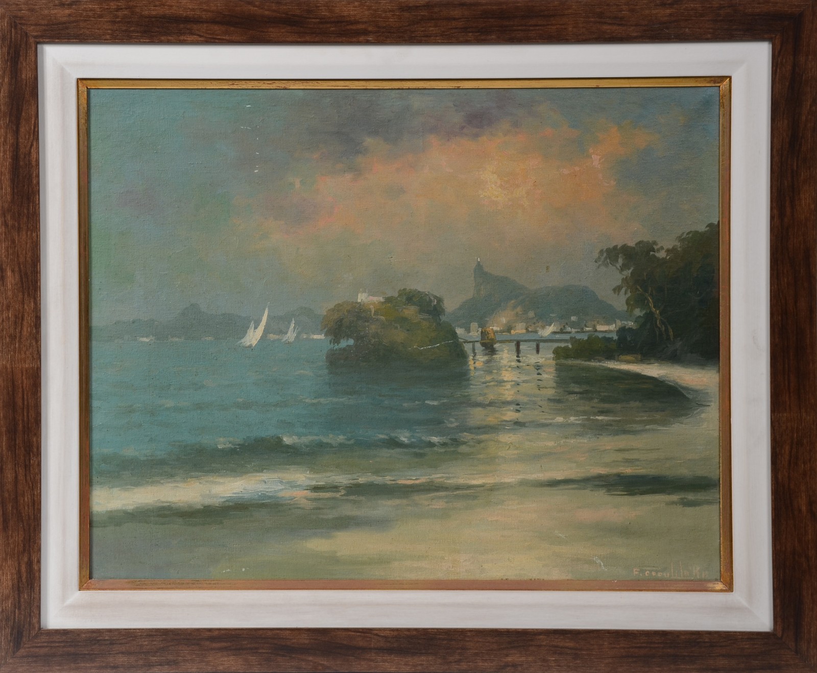 Francisco Coculilo (1893-1971), Paisagem de Niteroi com vista para o RJ - foto 2 de 5