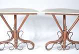 MICHAEL THONET,  - Par de antigos aparadores austríacos de madeira nobre,  tampos de mármore. Século XIX.  (um dos tampos de mármore está quebrado e colado - restauro na