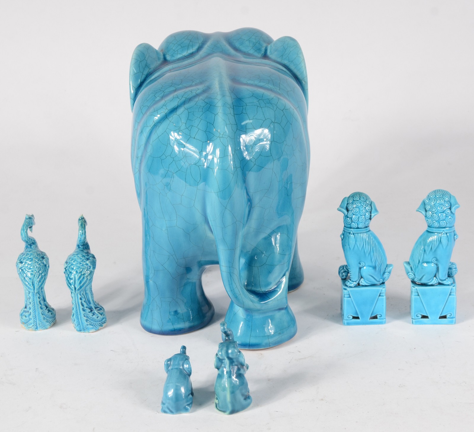 Conjunto com sete peças diversas de porcelana oriental na cor azul... - foto 8 de 8