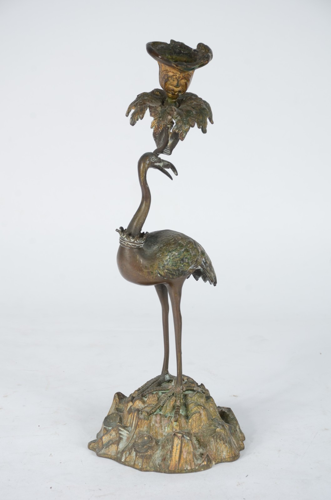 Castiçal de bronze em forma de flamingo (desgastes do tempo) - foto 3 de 7