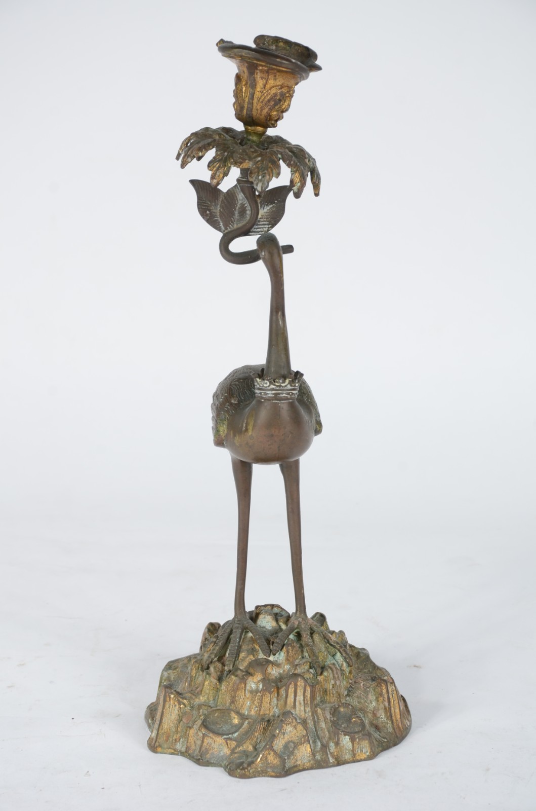 Castiçal de bronze em forma de flamingo (desgastes do tempo) - foto 4 de 7