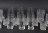 Quinze copos de cristal em diversas lapidações. - Quinze copos de cristal em diversas lapidações.