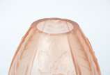 Vaso de vidro fosco na cor salmon, estilo Art Deco - Vaso de vidro fosco na cor salmon, estilo Art Deco