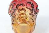 Vaso de vidro de murano na cor rubi e âmbar deg... - Vaso de vidro de murano na cor rubi e âmbar degradé
