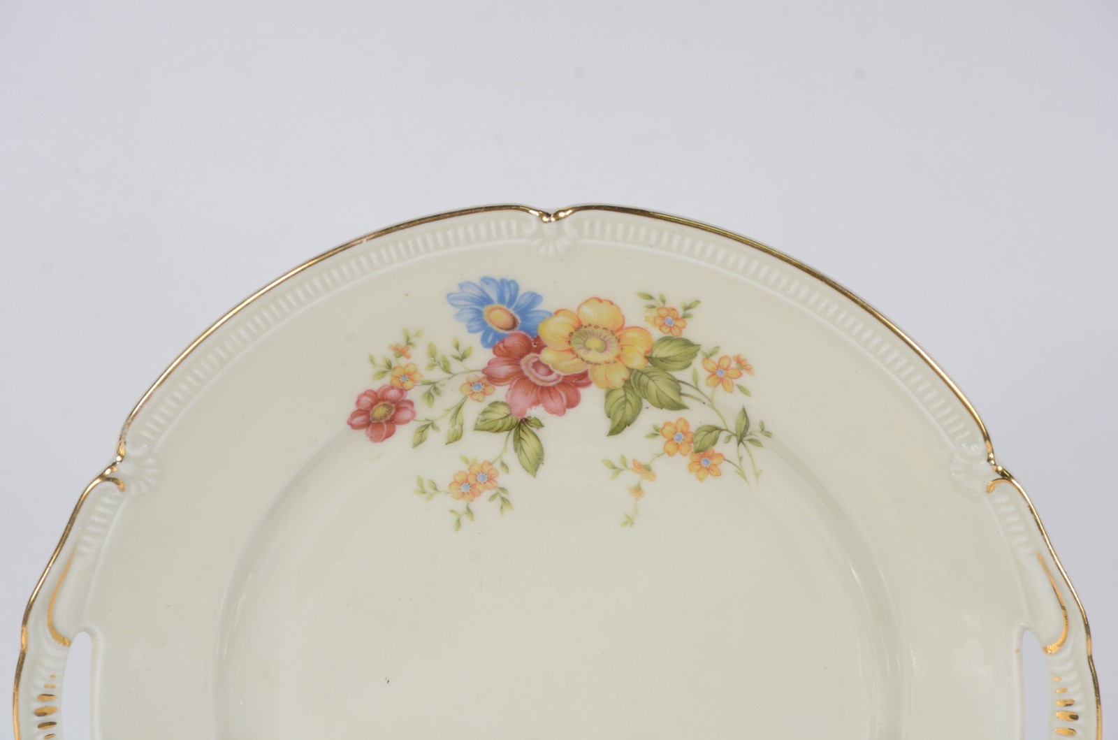 Conjunto para bolo de porcelana Bavária, decoração floral em... - foto 2 de 5