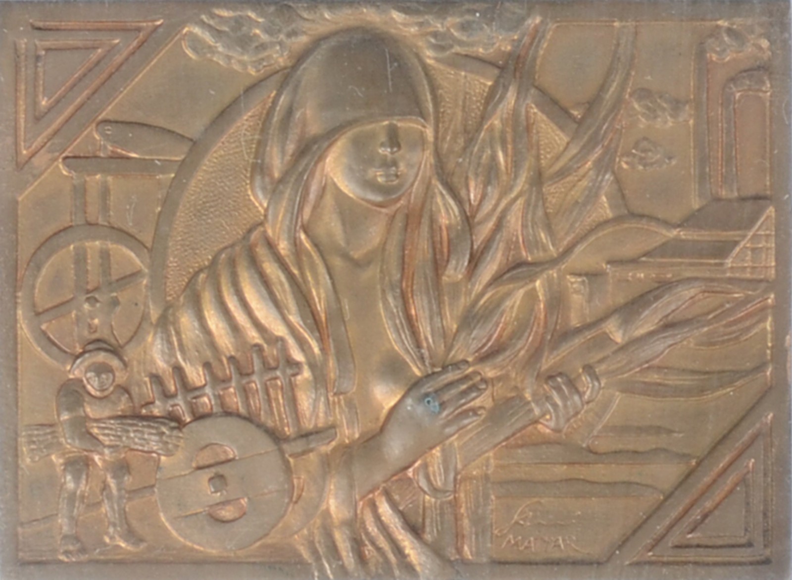 Placa emoldurada de bronze em homenagem ao centenário da Fazenda... - foto 1 de 4