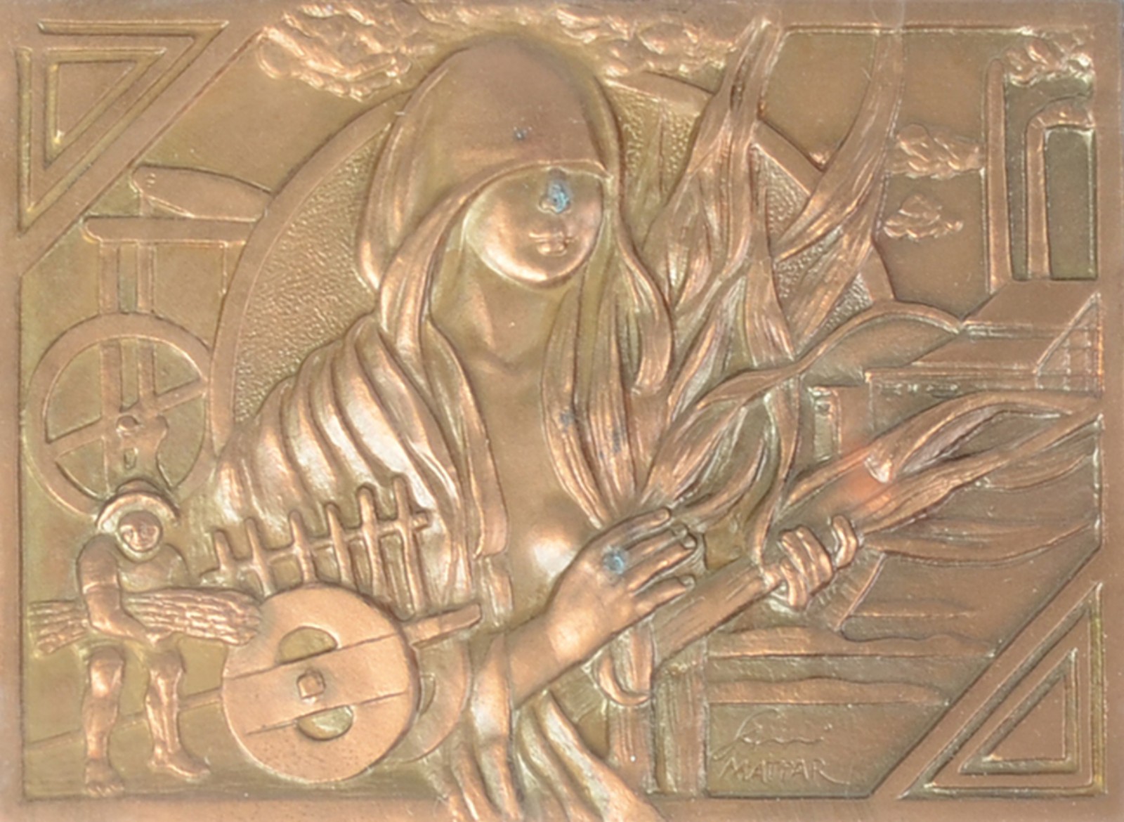 Placa emoldurada de bronze, em homenagem ao centenário da Fazenda... - foto 1 de 5