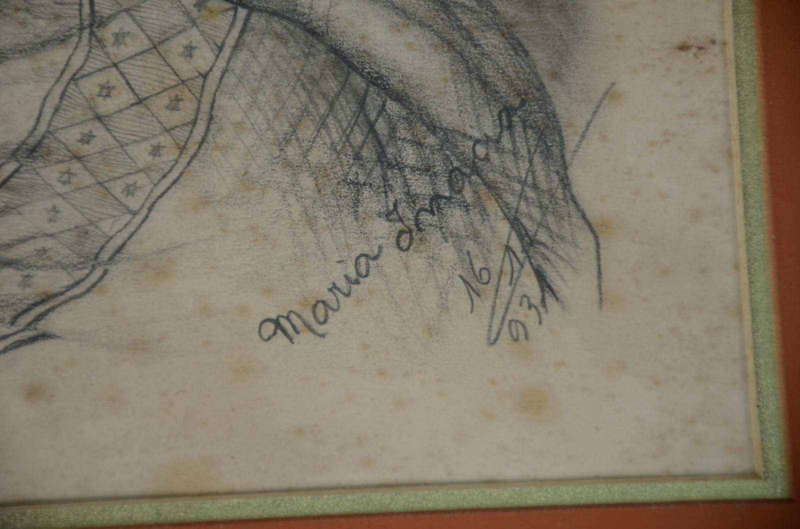 Dois desenhos sacros feitos a lápis sobre papel. Década de 1930. - foto 2 de 4