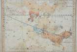 Par de mapas com constelações, trópicos e hemis... - Par de mapas com constelações, trópicos e hemisfério astral em policromia. Manchas de fungos.