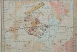 Par de mapas com constelações, trópicos e hemis... - Par de mapas com constelações, trópicos e hemisfério astral em policromia. Manchas de fungos.