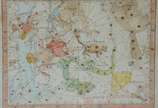Par de mapas com constelações, trópicos e hemis... - Par de mapas com constelações, trópicos e hemisfério astral em policromia. Manchas de fungos.