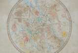 Par de mapas com constelações, trópicos e hemis... - Par de mapas com constelações, trópicos e hemisfério astral em policromia. Manchas de fungos.
