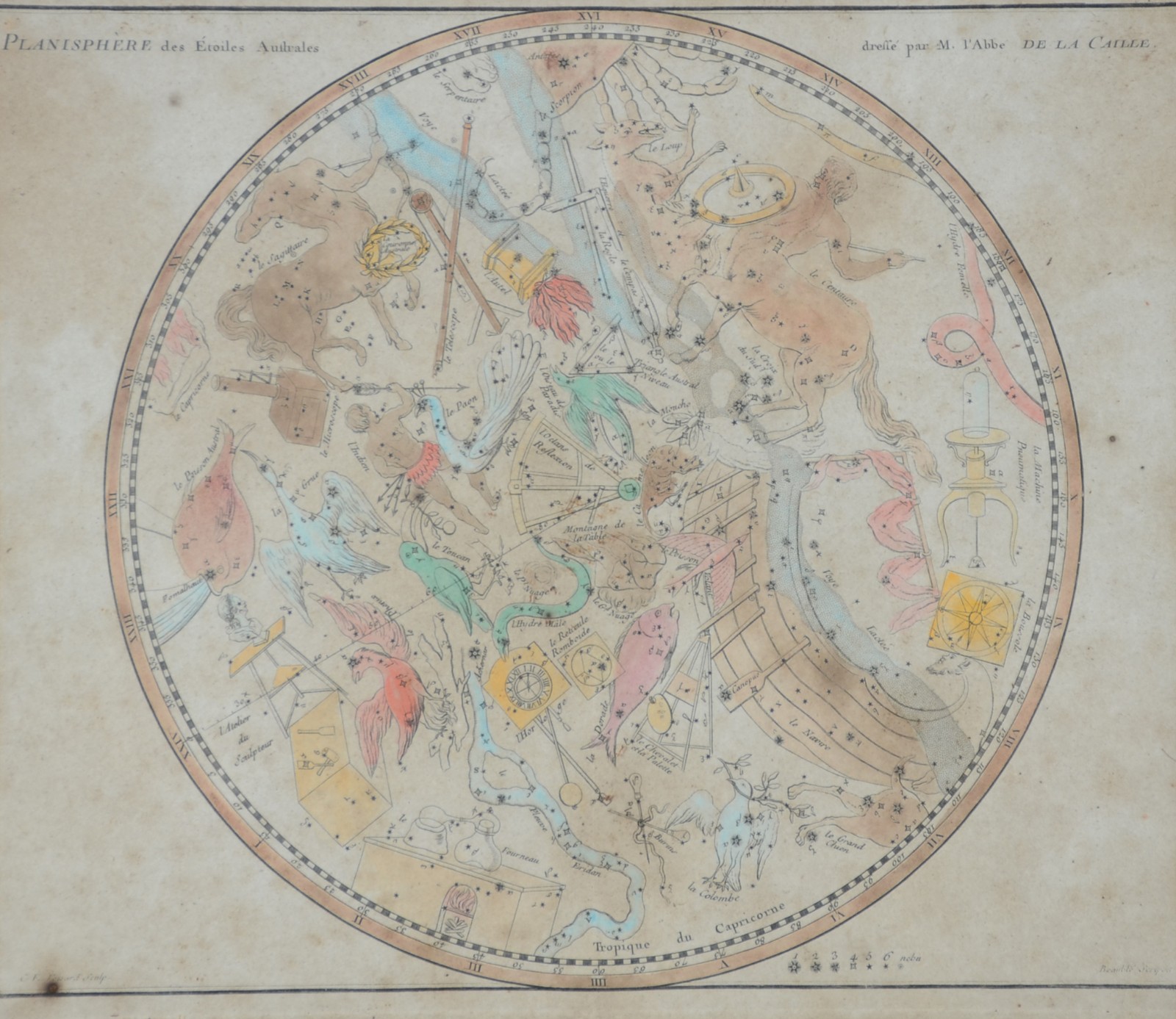 Par de mapas com constelações, trópicos e hemisfério astral em... - foto 6 de 10