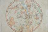 Par de mapas com constelações, trópicos e hemis... - Par de mapas com constelações, trópicos e hemisfério astral em policromia. Manchas de fungos.