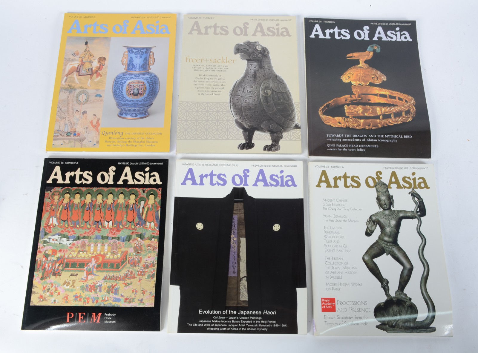 Conjunto de 6 revistas “Arts of Asia” bimestrais de Janeiro 2006 a... - foto 1 de 8