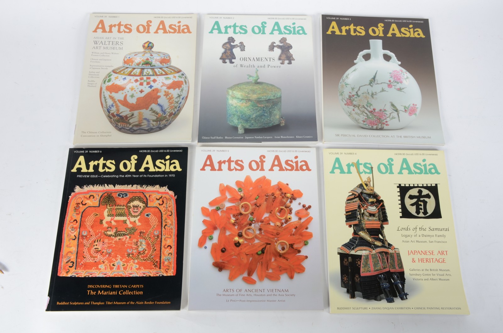 Conjunto de 6 revistas “Arts of Asia” bimestrais de Janeiro 2008 a... - foto 1 de 9