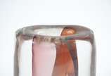 Vaso de Murano com mesclas rosadas. - Vaso de Murano com mesclas rosadas.