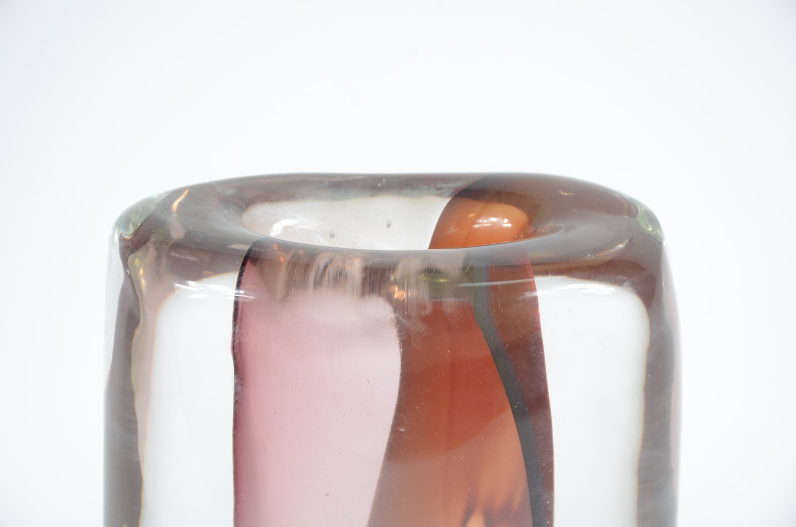 Vaso de Murano com mesclas rosadas. - foto 3 de 5