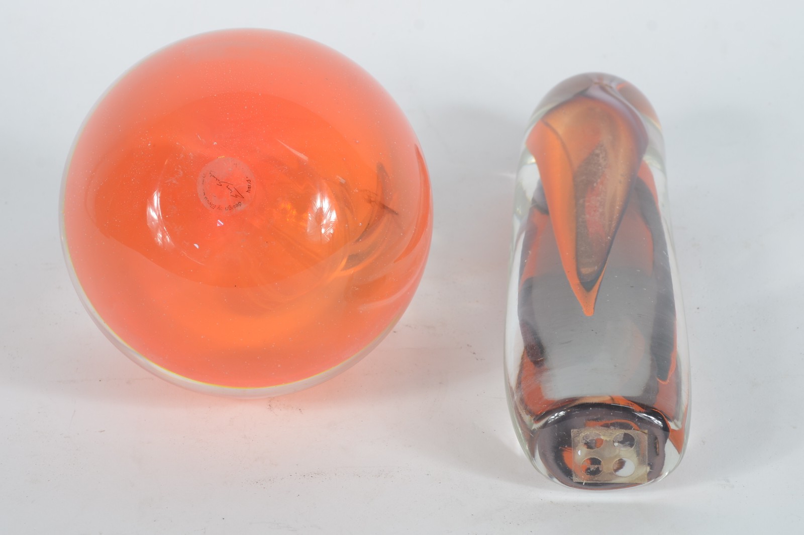 Duas lamparinas de murano na cor laranja. - foto 4 de 6