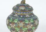 Potiche de cloisoné oriental com pega da tampa ... - Potiche de cloisoné oriental com pega da tampa em forma de dragão.