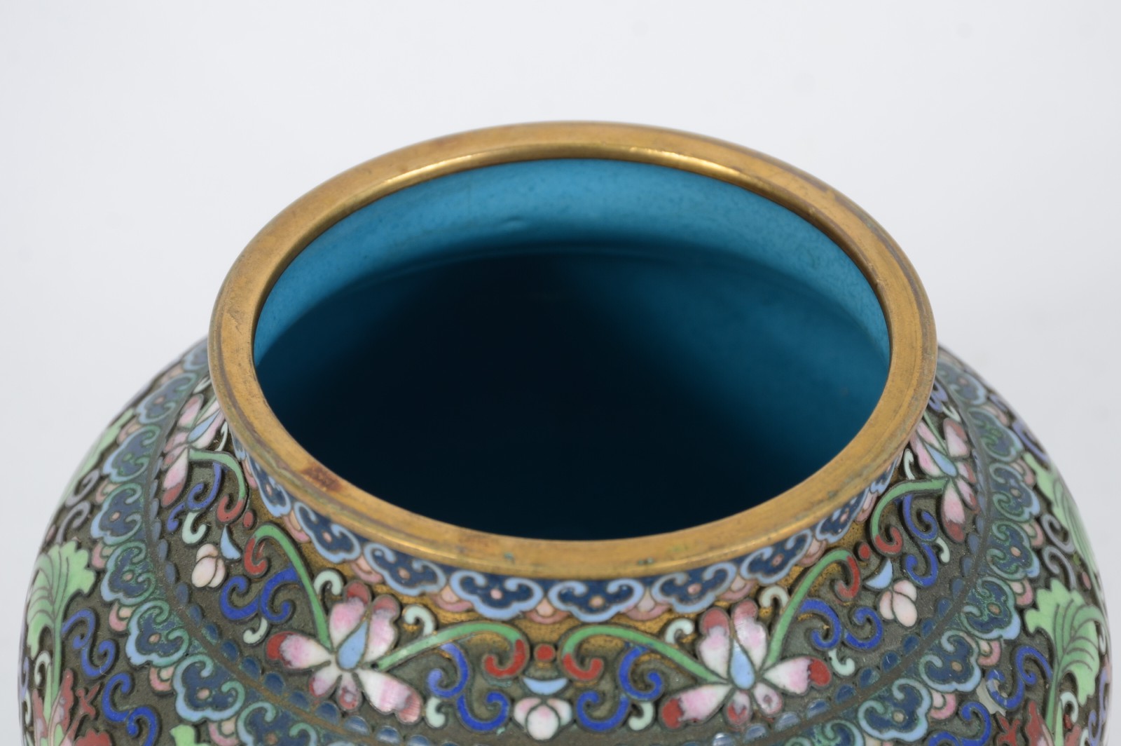Potiche de cloisoné oriental com pega da tampa em forma de dragão. - foto 5 de 7